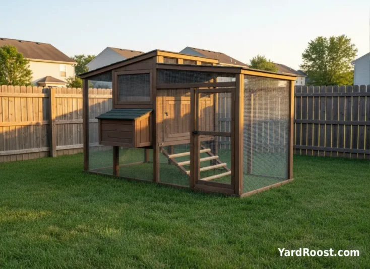 Roofline vents on a backyard coop that support airflow and drier surfaces.